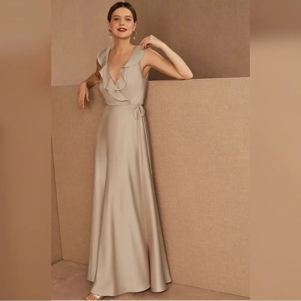 Anthropologie BHLDN Tansy Satin Maxi Dress Size 4